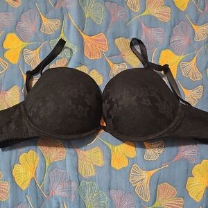 Pink Black Lace Push-Up Bra - Women's Intimates 38b